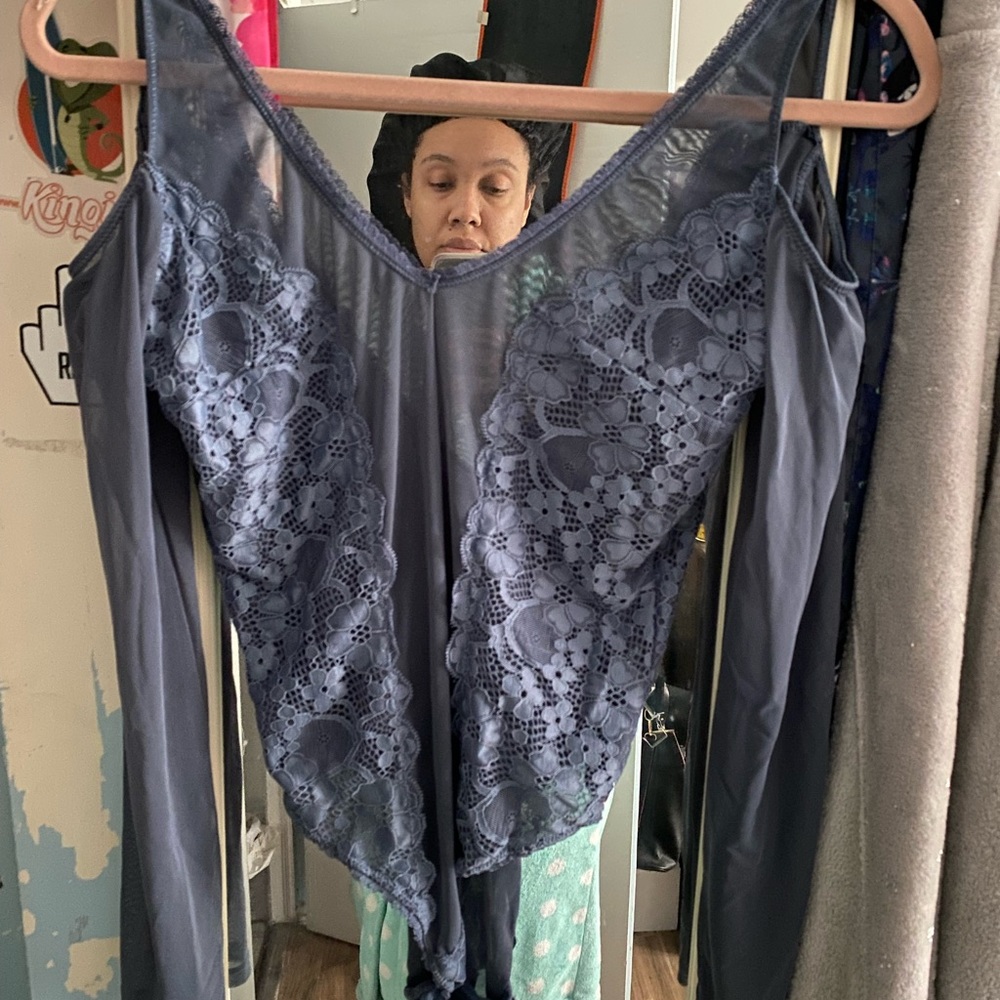Blue lingerie bodysuit size Large